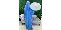 Jilbab blue diamond silk medina